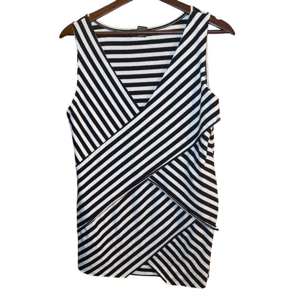 Verve‎ Ami Black and White Sheath V-Neck Tank Top Women’s XL
